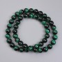 Green Tiger's Eye Beads (pressed) Smooth spheres, 8 mm diameter ± on beading line, length 37 cm+
