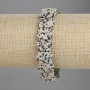 Dalmatian Jasper Bracelet, Faceted Links 14x10 mm, Length 18 cm, Stretch