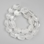 Faceted Rock Crystal Barrel Beads, 16–19×11–15 mm, on thread, 40 cm length