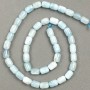 Natural Aquamarine Barrel Beads, 6x9mm, 39 cm length