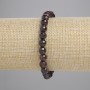 Garnet Bracelet with Faceted Beads, 7 mm Diameter, 18 cm Length, Elastic