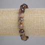 CLEARANCE! Dragon's Vein Agate Bracelet with Faceted Beads, 9.5 mm diameter, 18 cm length, stretchy