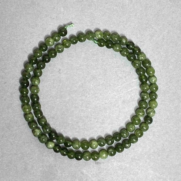 Jadeite beads smooth spheres, diameter 4-5 mm on a strand, length 38 cm+