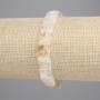 Square-cut faceted citrine bracelet, approx. 9–10x9–10 mm, stretch, length 18 cm