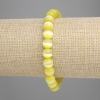 Yellow Cat's Eye Bracelet (Synthetic) - Smooth beads, 8 mm diameter, 18 cm length, stretch