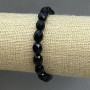 Agate Bracelet (Artificial) - Faceted Czech Glass Beads, 9.5×8 mm, 18 cm Stretch
