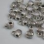 Silver-colored bail findings, size 8×4.5 mm, holes 2–3 mm in diameter, packaging 26 pcs