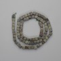 Dragon Blood Jasper Cube Beads, 4.5x4.5 mm, length approx. 39 cm on thread