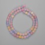 Morganite beads, smooth round balls, 6mm diameter, 38cm length on thread