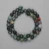 Faceted Moss Agate Beads, 8mm Diameter, 36cm Length on Thread