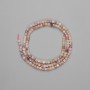 Rhodonite beads faceted cube 3x3 mm, length 39 cm +/- on thread