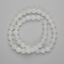 White Quartz Beads 9mm Smooth Ball, 38 cm long on thread
