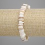 Bracelet with Mother-of-Pearl Faceted Beads 7-9×3-5mm, Length 18 cm, Stretch