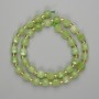 Peridot Beads (Olivine), Faceted Cube 7x7mm, Seed Beads 3mm, 38 cm Strand