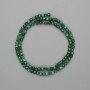 Malachite Beads, Faceted Cube 3x3 mm, Length ±39 cm, On Thread