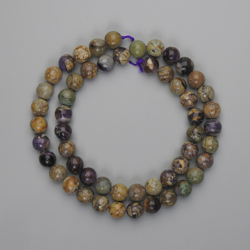 Jasper beads smooth round 8mm, length 40 cm