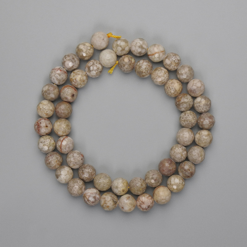 Pisolit Beads, Faceted Round 8mm, 39 cm Length