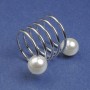 Mallorca scarf and shawl brooch-clip, 31 mm ±, silver-colored metal clip, diameter 21 mm ±