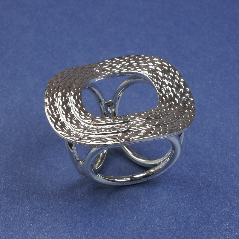 Brooch clip for scarves and kerchiefs, 37mm+, silver-tone metal, 21mm diameter