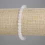 Bracelet with White Quartz, Faceted Beads, 6 mm ±, 18 cm length ±, Stretch
