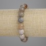 Petrified Coral Bracelet with Smooth Beads, 10 mm Diameter, 18 cm Length, Stretch