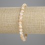 Beige Mother-of-Pearl Bracelet, Smooth Beads, 6 mm Diameter, 18 cm Length, Stretch