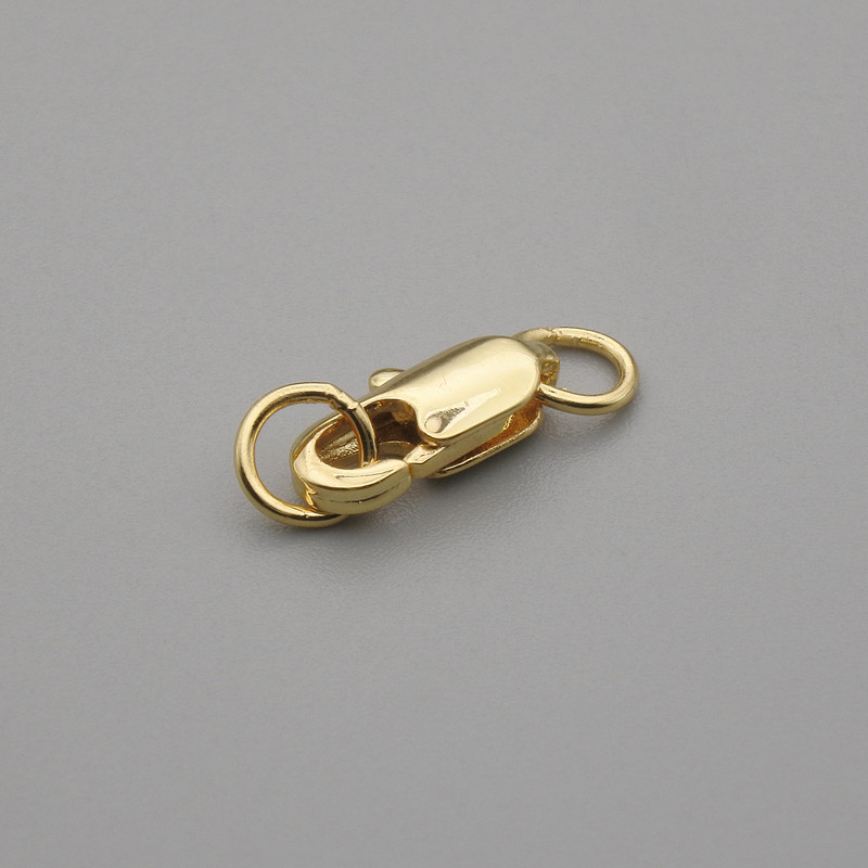 Price per 1 pc. Carabiner clasp, 10x4 mm diameter, gold color