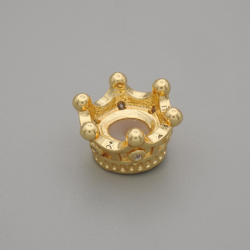 Crown bead insert 10×7 mm, diameter 6 mm, hole 1.5 mm, per piece
