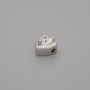 Heart-shaped bead insert, silver-colored metal, 6.5×6.5 mm ±, hole diameter 1.3 mm ±, per piece