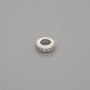 Bead insert findings, silver-colored metal, diameter 5.5×2 mm, hole diameter 3.5 mm, per piece