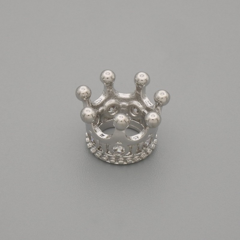 Pandora Crown Bead 8x7mm, hole diameter approx. 6mm, per piece