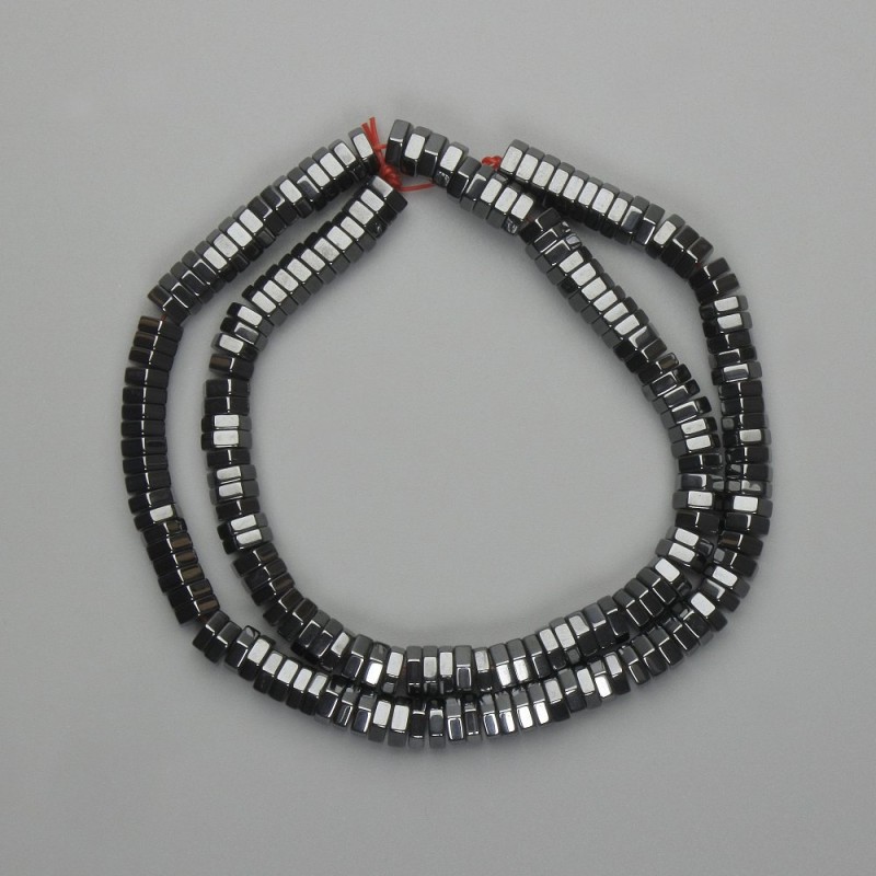Hematite Faceted Rondelle Beads 6x2 mm ±, length 40 cm+