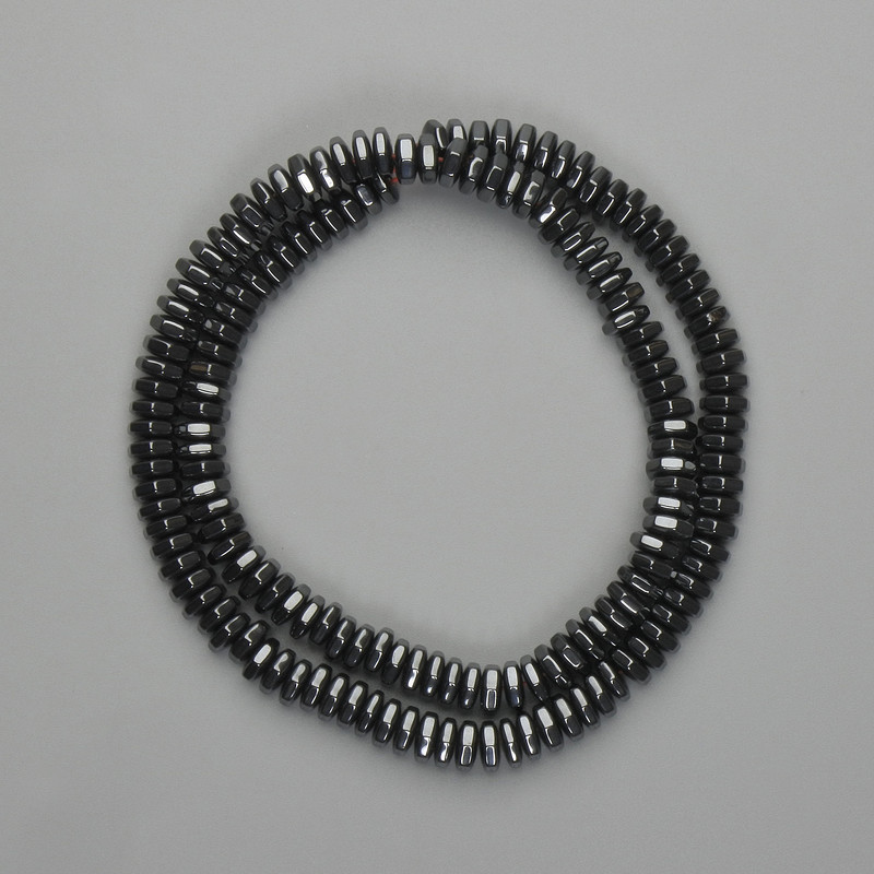 Hematite Rondelle Beads 6x2mm Faceted