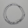 Hematite beads, faceted 3x3 mm ± silver color, length 38 cm+