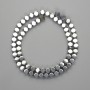 Hematite Beads, Faceted, 5×5 mm, Silver, Length 39 cm+