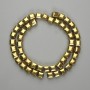 Hematite cube beads 8×8 mm, golden color, length 39 cm