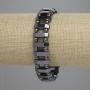 Hematite Elastic Bracelet with 3.5×15 mm links and 4 mm beads, length about 18 cm