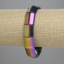 Rainbow Hematite Link Bracelet 15x13 mm, 18 cm long, stretch