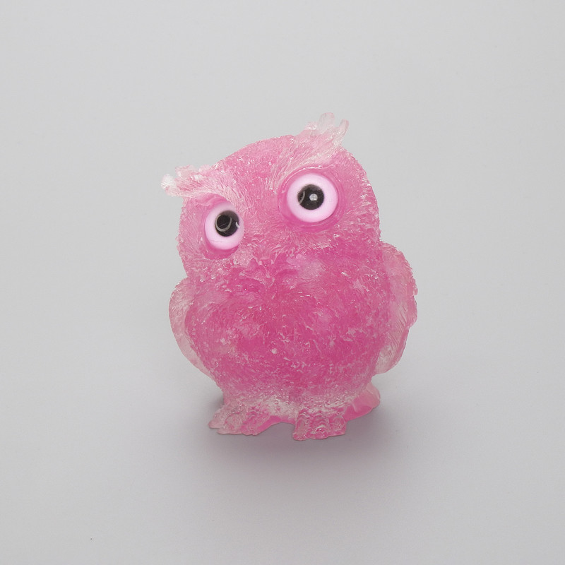 Souvenir Owl Figurine Made from Tourmaline Crumb, Diameter 60×50×40 mm+
