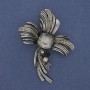 Accent Brooch-Pendant in dark-silver metal 70×52mm+