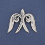 Swallow Brooch-Pendant in Silvery Metal 57×46 mm+