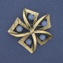 Brooch Accent with Opalite Moonstone in Gold-Toned Metal 60mm+