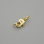Clasp carabiner 10x4 mm, gold-toned metal