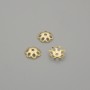 Bead Cap Findings, Gold Color, Diameter 5.5 mm ±, Hole Diameter 0.7 mm ±, Packaging 10 pcs