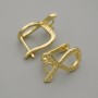 Gold-tone ear wires for earrings, 16×11 mm (pair)
