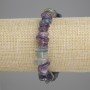 Fluorite Chips Bracelet, 8-12×3-4 mm diameter, 18 cm length, stretch base