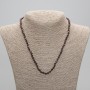 Garnet Necklace with Faceted 4mm Beads, 45 cm Length ± with Clasp