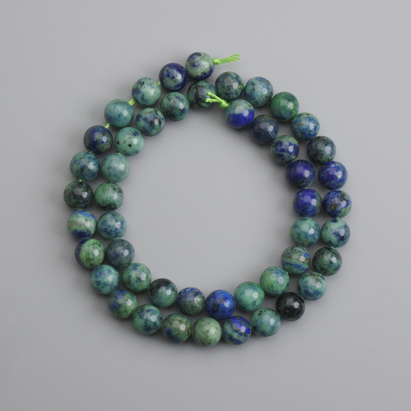 Azurite beads - smooth spheres, 8 mm diameter, 37 cm length +