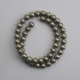 Pyrite beads, smooth round, 8 mm diameter, 37 cm length ±