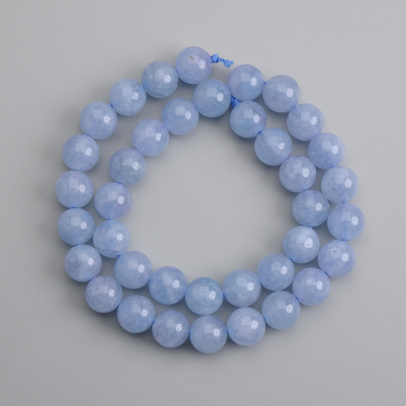 Aquamarine Beads, Smooth Round, 10 mm Diameter, 38 cm Length